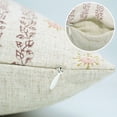 thumbnail image 2 of Fabdivine “Happy Bloom” Cushion Cover – Pink & Peach Floral Block Print in Viscose Linen, Indian Handmade Pillow for Farmhouse Style, 2 of 6