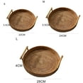 thumbnail image 7 of Travelwant Rattan Basket Round Coffee Table Tray Hand Woven Serving Trays for Ottomans Decorative Trays for Coffee Table Gift Baskets Restaurant Bread Fruit Vegetables Food Basket, 7 of 7