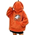 thumbnail image 4 of XINPING Halloween Flannel 3D Pumpkin Hoodie with Zip Hood Women Oversized Cute Ghost Sweatshirt Unisex Funny Plus Size Long Sleeve Cozy Halloween Outfits, 4 of 7