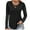Black, variant on Lovskoo Long Sleeve Shirts for Women Spring Fall Trendy Button V-Neck Casual T-Shirt Top Solid Blouse Black XL
