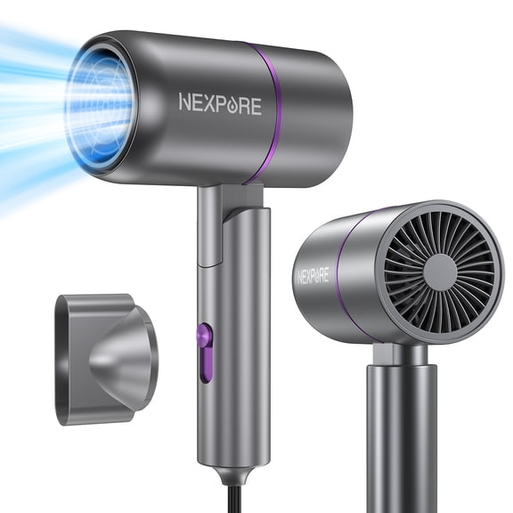 NEXPURE Hair Dryer, Ionic Blow Dryer with Nozzle, for All Hair Types,Light and Quiet Home, Travel