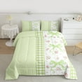 thumbnail image 2 of Homewish Green Princess Bow-tie Bedding Comforter Set for Kid, Romantic Rose Flwoer Twin Comforter Sets, Chic Checkered Buffalo Reversible Bedding Set, Luxury Bedroom Decor, 2 Pieces, 2 of 8
