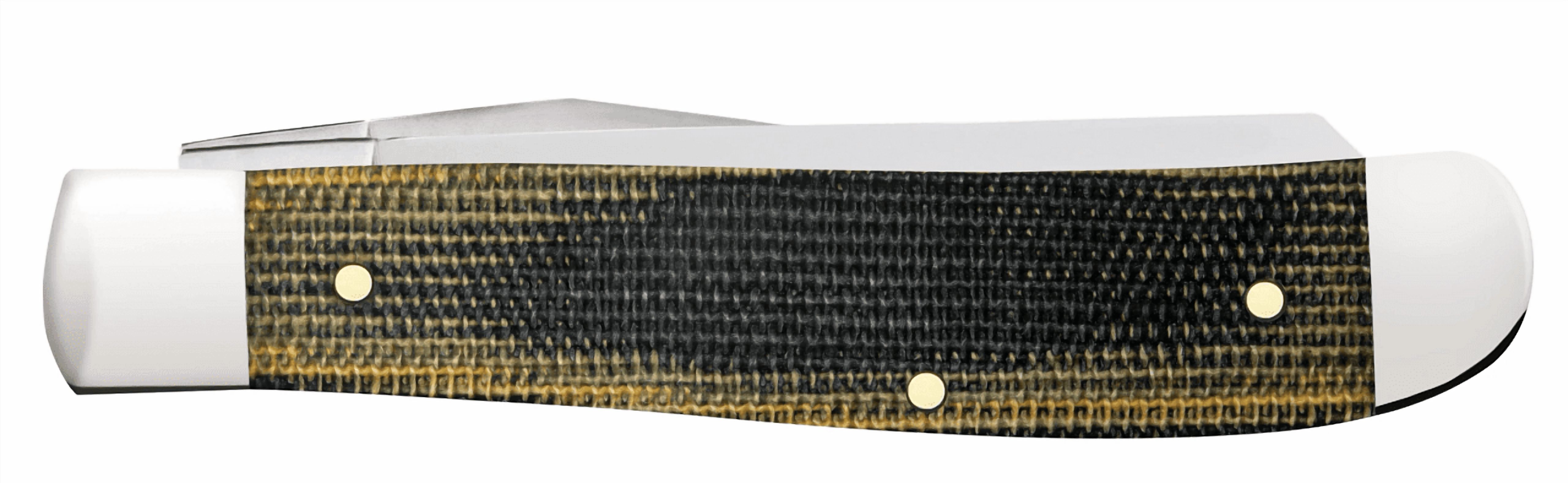 Case XX Knives Case XX Smooth Green and Black Natural Canvas Micarta Mini Trapper Folding Knife