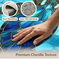 thumbnail image 6 of ODIKA 8'x10' Washable Area Rug Non-Slip Chair-Friendly Mat Nautical Turtle Stained Mosaic Ocean Border Entryway Teal Beachy for Dining Room, Large Office, Lounge, 6 of 7