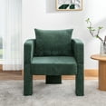 thumbnail image 2 of S-HOME Chenille Accent Chair In Grey With Ergonomic Arms And Removable Pillow For Living Room And Office Space, 2 of 8
