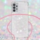 thumbnail image 3 of Mobile Phone Lanyard Case for Xiaomi Redmi 13C, Glitter Diamond Ultra Thin Soft Silicone Case with Cord, Light Pink, 3 of 5