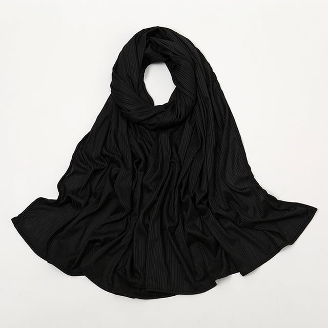 Women Casual Fashion Simple Solid Color Multicolor Knit Rib Muslim Hijab