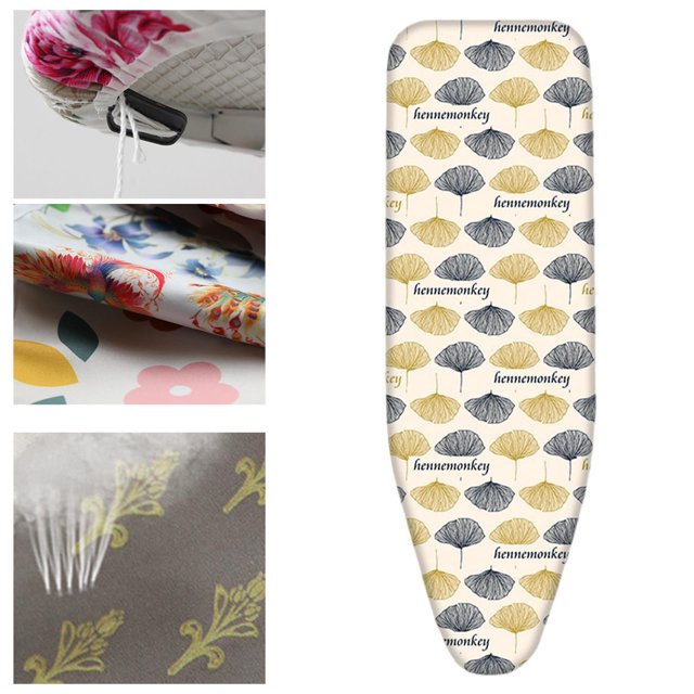Funda para planchar, reflectante de calor, reutilizable, de secado rápido, gruesa, fácil de instalar, plegable, protege telas delicadas. patrón de ginkgo