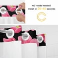 thumbnail image 3 of No Hook Shower Curtain with Snap in Liner, Pastoral Pink Floral Watercolor Waterproof Fabric Bathroom Curtain Mesh Top Window, Modern Minimalist Art Shower Curtains 60x72in, 3 of 9