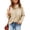 Beige, variant on AOOCHASLIY Christmas Tops Fashion Women Sleeve Round-Neck Pullover Solid Color Casual Blouse Tops