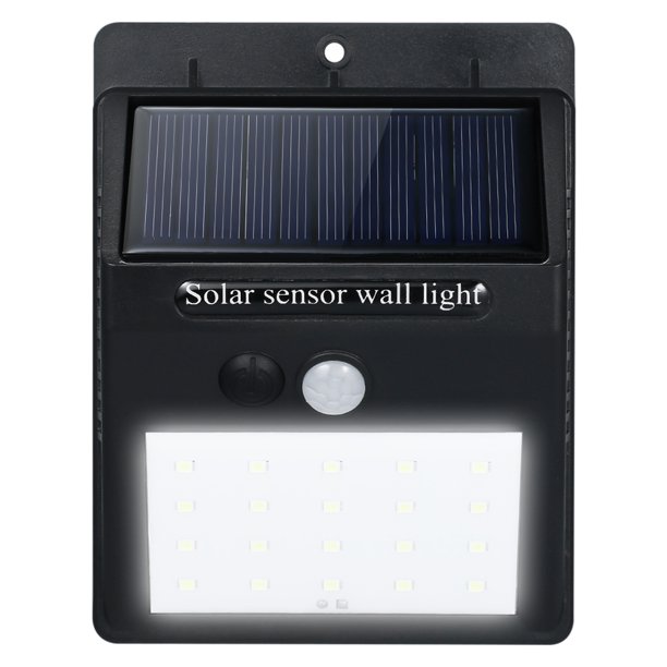 lampara solar Irfora LED Solar Powerd PIR Sensor de movimiento de pared Luz tenue 3 modos exterior Impermeable Ahorro de energía Calle Yarda Casa Jardín Lámpara de seguridad - 20 LED Irfora lampara solar