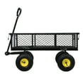 thumbnail image 3 of TidBay 880lbs Capacity Garden Cart, Heavy Duty Mesh Metal Utility Wagon with Flat-Free Tires, Removable Sides, Flexible Handle Yard Cart (Yellow), 3 of 6