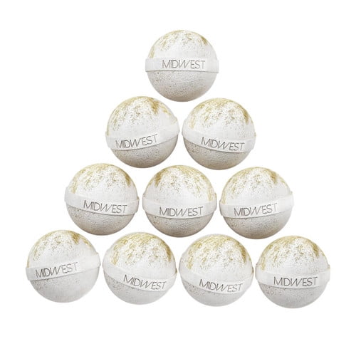 Glitter Glow Gold Luxury Bath Bombs -Set of 10 - Extra Large - 4.5oz