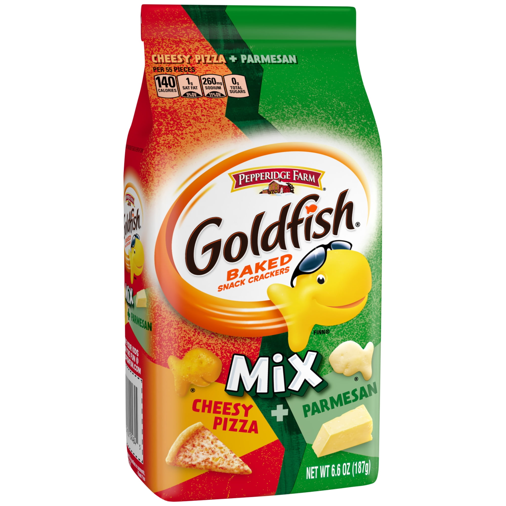Pepperidge Farm Goldfish Mix Cheesy Pizza + Parmesan Crackers, 6.6 oz
