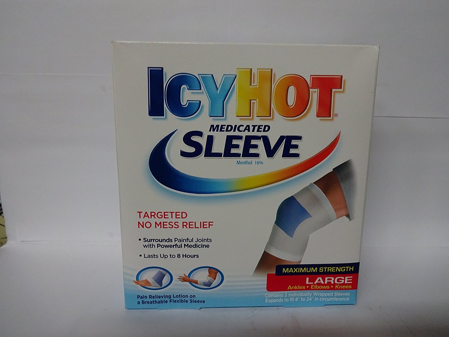 Icy Hot Sleeve Lg Size Ea Icy Hot Medicated Sleeve Large, Elbows, Knees