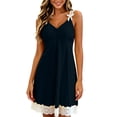 thumbnail image 5 of NominalSnug Women's Nightgown Built in Bra Sleeveless Babydoll Lingerie V Neck Lace Chemise Sleepwear Nightdress, 5 of 8