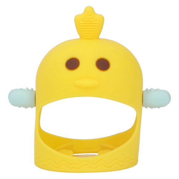 Chupete de mano, chupete de mano de silicona lindo bebé masticar juguetes bebé mordedor chupete rendimiento sólido