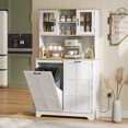 thumbnail image 2 of HOMCOM Armoire de Garde-Manger de Cuisine avec Station de Recharge et Armoire pour Poubelle, 2 of 10