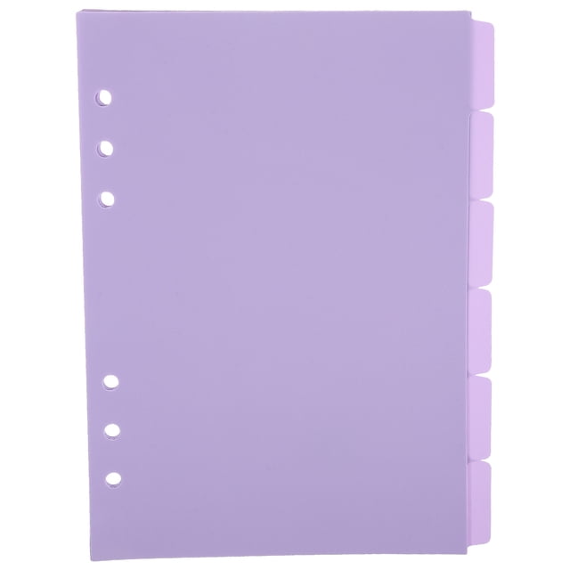 6Pcs Binder Sheet Dividers Replacement Binder 6-hole Insert Dividers with Tabs