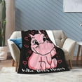 thumbnail image 6 of Hippo Blanket Soft Cozy Pink Hippo Throw Blanket Super Fuzzy Fluffy Warm Just a Girl Who Loves Hippos Lightweight Fleece Flannel Gifts Blankets for Kids Adults 60"X50", 6 of 6