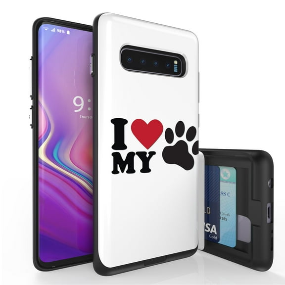 Galaxy S10  Case, Duo Shield Slim Wallet Case   Dual Layer Card Holder For Samsung Galaxy S10  [NOT S10 OR S10e] (Released 2019) LOVEMYDOG