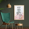 thumbnail image 2 of Keep Calm Wall Art with Frame, Design with Strokes Cup and Make Coffee Calligraphy, Printed Fabric Poster for Bathroom Living Room, 23" x 35", Rose Charcoal Grey White, by Ambesonne, 2 of 2