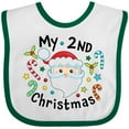 thumbnail image 3 of Inktastic My Second Christmas Santa with Candy Canes Boys or Girls Baby Bib, 3 of 4