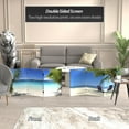 thumbnail image 2 of 2 ft. Short Double Sided Beach Canvas Folding Screen, 2 of 7