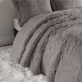 thumbnail image 4 of Ensemble de Housse de Couette en Fourrure Shaggy Solide Polyester Gris, 4 of 13