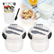 ​KitchenHive Clearance！ 3pc Portable Reusable Parfait Cups With Lids Yogurt Cup With Topping Cereal Or Oatmeal Container Leak Proof Breakfast On The Cups 20OZ For Meal Pre Protion