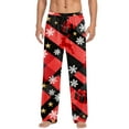 thumbnail image 2 of Fewfanhot Men's Plaid Pajama Pants - Casual Print Loose Fit Elastic Waist Lounge Pants with Pockets for Home Wear, 2 of 9