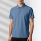 thumbnail image 1 of Blusa y camisa de manga corta con cuello vuelto para hombre, color liso, informal, holgada, a la moda, de seda helada, sin costuras, transpirable, elástica, con botones, de cedro, blusa de manga corta, 1 of 9