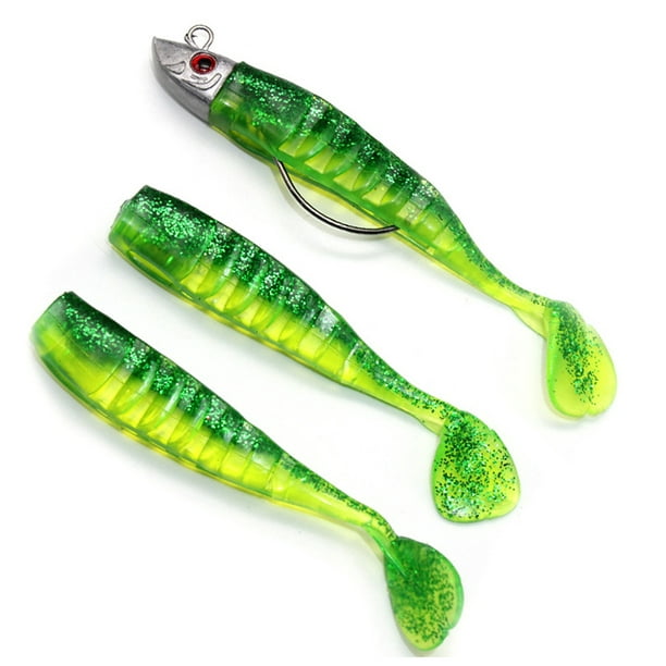 3PCS Fish-type Jig Soft Fishing Lure 13cm 26g 10cm 15.5g Replaceable Fish  Body Lures with Hook 