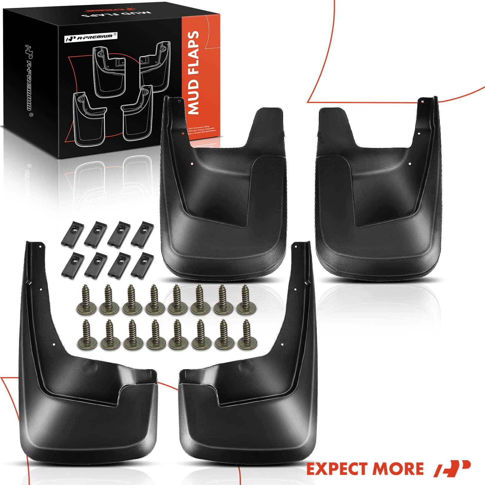 A-Premium Mud Flaps Splash Guards Compatible with Dodge Ram 1500 2019-2021 Front and Rear Without fender flares 4-PC Set