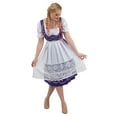 thumbnail image 4 of Dirndl Trachten Haus 3 Piece Long German Oktoberfest Dirndl Cotton Dress for Womens and Girls - Purple, 4 of 12