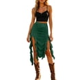 thumbnail image 2 of Skirts for Women Skirt Summer Lace Solid Color Fashion Music Festival Bodycon Midi Skirt for Everyday and Travel Dark Green XL, 2 of 8