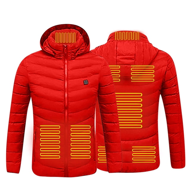 2DXuixsh Vestes pour Femmes Manteau Chauffant Vêtements d'Extérieur pour Équitation Ski Pêche via Manteau Chauffant Coupe-Vent d'Hiver Chaud Mode Décontractée Vestes Rouges Taille TTTTG