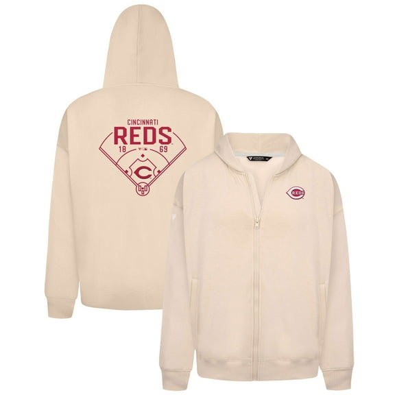 Men's Levelwear Khaki Cincinnati Reds Uphill Primary Full-Zip Hoodie