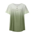thumbnail image 3 of QLEICOM Womens Summer Tops Oversized T-shirts Short Sleeve V-Neck Tie-dye Casual Loose Tunic Tank Tops Women Shirts Blouses Army Green M, 3 of 5