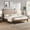 Light Pink-Queen, variant on New Queen Bed Frame , Upholstered headboard with Charging and Touch sensitive LED Lights, Under Bed Storage, No Box Spring Needed,Noise Free
