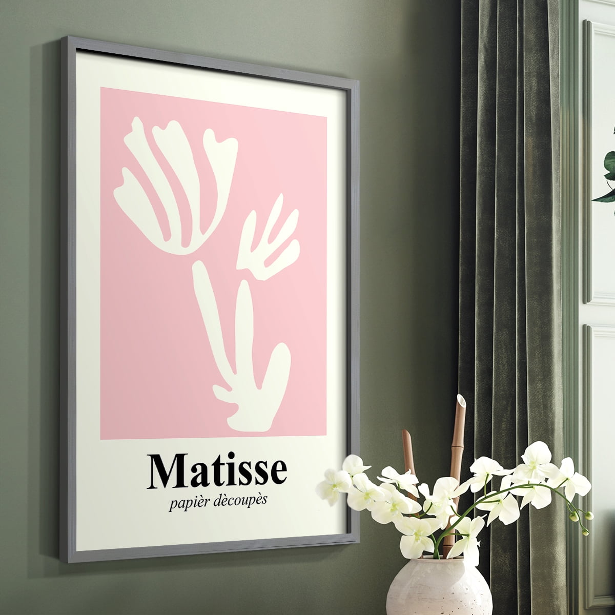 Matisse CCCLIV in Gray Solid Wood 16 x 20 Framed Print