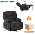 thumbnail image 2 of Electric Massage Recliner Chair, 3-in-1 Heated Vibration 360° Swivel Rocker with Storage Pockets for Living Room & Bedroom, 2 of 8