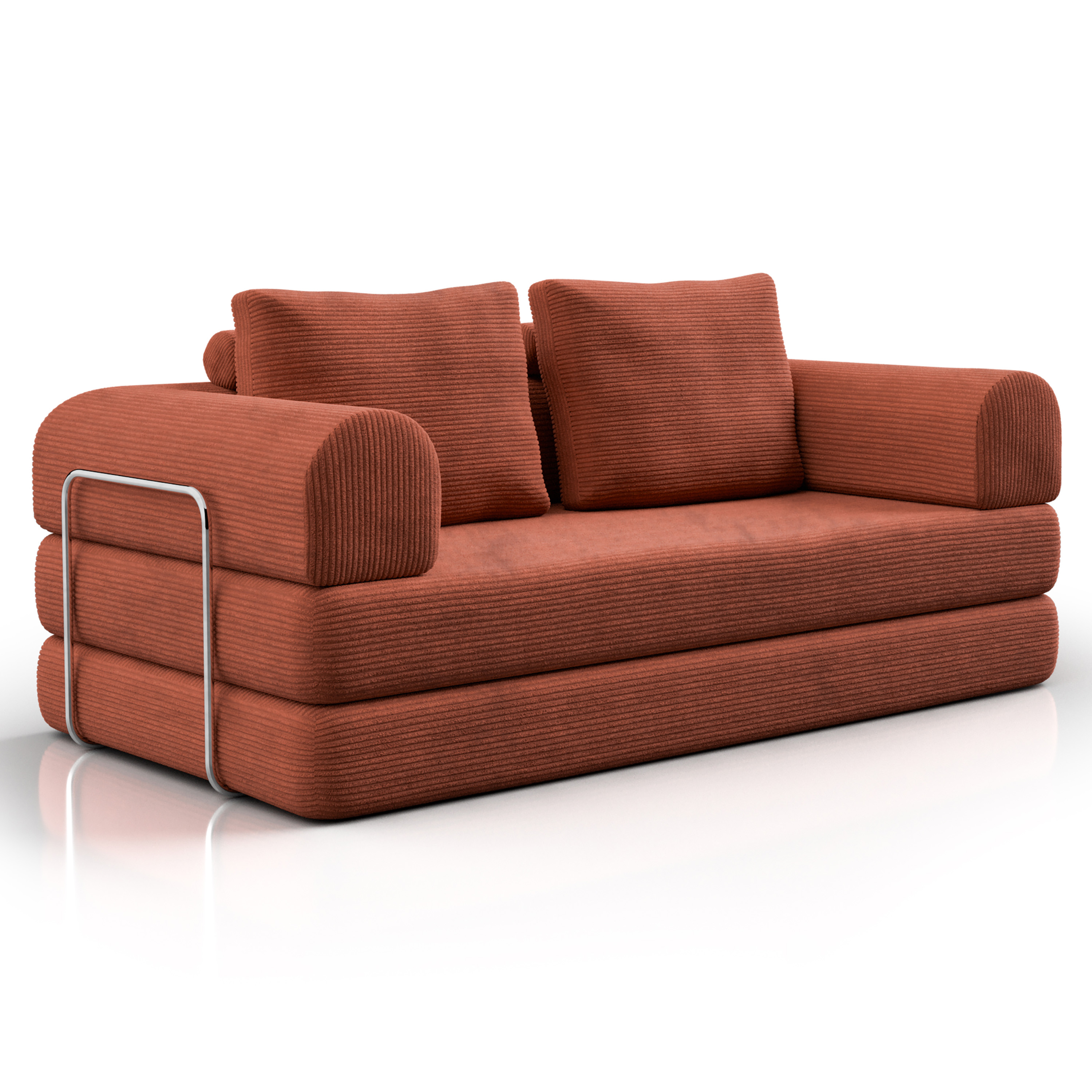 Furniture of America Everett Modern Chenille Multifunctional Compressed Sofa, Rustic Brown