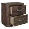 thumbnail image 3 of DeeHome Rustic Brown Finish Nightstand with Storage Drawers Clipped Corners Transitional Style Wooden Bedroom Furniture 1pc Bedside Table, 3 of 6