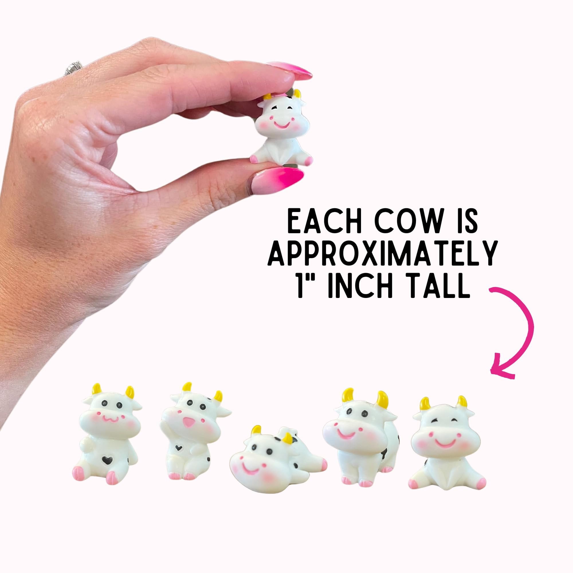 Lashicorn Moo Moo Subaru Cow Figurines Bulk 16pk, 5 Designs Youve Been Mooed Game Put Cows on SUVs Tags Cards Farm Animals Cute Mini