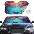 thumbnail image 2 of Kdxio Hawaiian Island Dolphin Print Windshield Sun Shade,UV Rays and Sun Heat Protection,Sunshade for Car Windshield,Car Shade Front Windshield -, 2 of 5