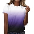 thumbnail image 6 of Ichuanyi Womens Summer Tops Trendy Gradient Color Print Short Sleeve Tshirts Shirts Crew Neck T Shirts Fashion, 6 of 7