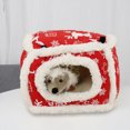thumbnail image 4 of comerut Small Animal Hammock Christmas Print Keep Warm Pet Bed Squirrel Guinea Pigs Sleeping Nest House for Chinchilla, 4 of 8