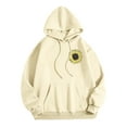 thumbnail image 5 of DDAPJ pyju Womens Cute Graphic Hoodies Oversized Sunflower Print Hooded Sweatshirt Teen Girls Y2K Aesthetic Hoodie with Kangaroo Pocket Beige XXL, 5 of 6