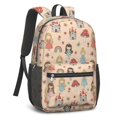 thumbnail image 2 of Princess and Castle Pink Pattern 17" Waterproof Oxford School Backpacks for Teens, S-Shape Padded Straps, for School, Travel, Hiking, Camping, 2 of 4